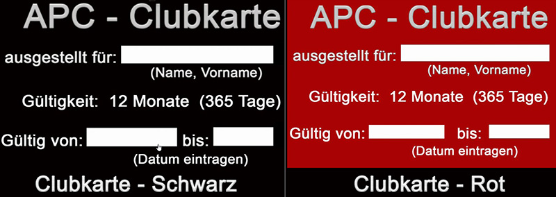 Clubkarten Schwarz und Rot